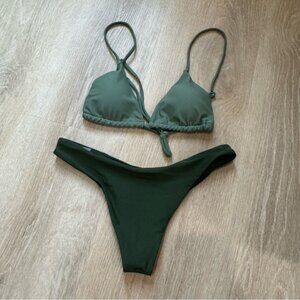 Green Swimsuit set SHEIN
